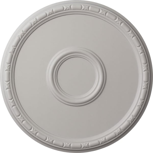 Ekena Millwork Odessa Bead & Barrel Ceiling Medallion (Canopies up to 5"), 19 3/4"OD x 1 3/8"P, Ultra Pure White CM20ODUWF - main